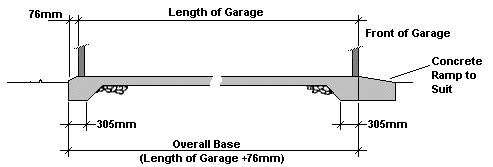 Side Concrete Garage Base Plan Drawing