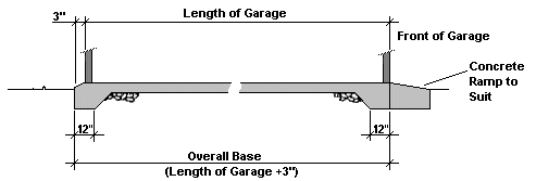 Side Concrete Garage Base Plan Drawing
